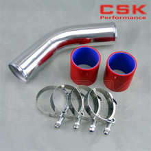 SILVER 76mm 3" 45 degree Aluminum Turbo Intercooler Pipe Piping+RED silicon hose + t bolt clamps 2024 - buy cheap