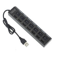 Advanced 2018 Computer Accessories New 7 Ports LED USB 2.0 Adapter Hub Power on/off Switch For PC Laptop 2024 - buy cheap