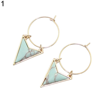 Bluelans Fashion Women Triangle Geometric Pendant Hoop Loop Earrings Jewelry 2024 - buy cheap