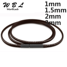 3pcs/lots Black Necklace Cord Leather Cord Wax Rope Chain With Stainless Steel Clasp For Men Women DIY Necklace Jewelry Making 2024 - buy cheap