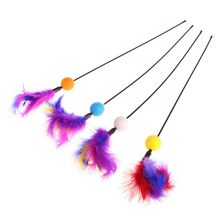 Cat Toys Stick Feather Ball Funny Interactive Kitten Pet  Teaser Plastic 2024 - buy cheap