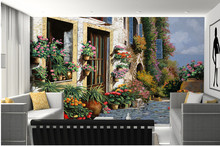 The custom 3D murals,The beautiful scenery of the South East Asia rose small town  ,living room sofa TV wall bedroom wall paper 2024 - buy cheap