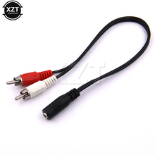 Newest 3.5mm Y Adapter Stereo Audio For Female Jack To Standard 2 RCA Male Socket Headphones Aux Cable 2024 - buy cheap