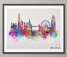 DIY Rikivity Original London skyline canvas painting wall art poster print pictures living room Home Decoration wall hanging 2024 - buy cheap