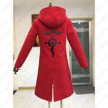 Anime Full Metal Alchemist Cosplay Edward Elric Costume FullMetal Alchemist hooded coat Custom Made 2024 - buy cheap