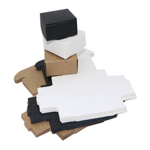 Cajas de cartón de papel Kraft/Negro/blanco para regalo de boda, recuerdo de cumpleaños, caja de manualidades de dulces, paquete plegable, 13,3x6,8x1,8 cm 2024 - compra barato