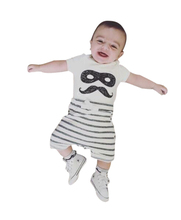 Conjunto de roupas para bebês recém-nascidos, 2 peças, camiseta de manga curta + calças listradas, verão, 2020 2024 - compre barato