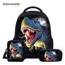Pequeno dinossauro 3d mochila conjunto para meninos meninas legal estudante crianças escola bagpack crianças bookbagbags mochila 2024 - compre barato