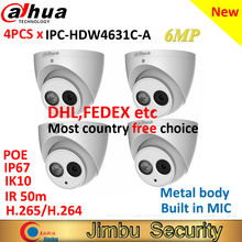 Dahua-cámara IP de seguridad con micrófono incorporado, kit de sistema de videovigilancia, IPC-HDW4631C-A, 4 Uds., 6MP 2024 - compra barato
