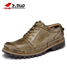 Z.SUO Brand Men's Genuine Leather Tooling Casual Men Shoes Fashion Retro Oxfords Leather Shoes Men zapatos hombre Size:38-45 2024 - buy cheap