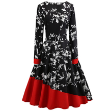 Toppick-vestido de invierno de flores de manga larga para mujer, vestido de fiesta de oficina Retro, vestido informal ajustado de talla grande 2024 - compra barato