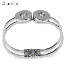 Chanlong pulseira e bracelete com botão de pressão aberto para diy, atacado 18mm 2024 - compre barato