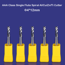 4mm * 12mm-broca enrutadora CNC de aluminio en espiral de flauta única de alta calidad, 5 unids/set de fresas de carburo para corte de madera 2024 - compra barato