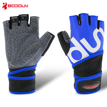 Boodun спортивные перчатки для занятий тяжелой атлетикой, спортивные мужские Нескользящие дышащие наручное украшение для занятий фитнесом 2024 - купить недорого