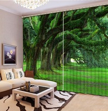 Landscape 3D Curtain Stereoscopic Big tree 3D Curtains Printing Blockout For Room Bedroom Window Grommet Top Curtains 2024 - buy cheap