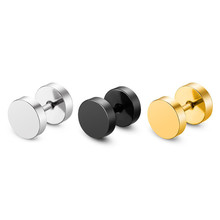 3mm-14mmCute Stainless Steel Stud Earrings for Women Everyday Jewelry Gift Barbell Titanium Earrings pendientes mujer moda 2019 2024 - buy cheap