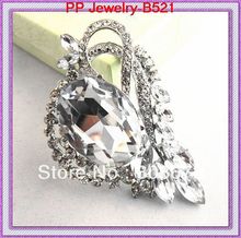 Free Shipping Silver Plated Large Rhinestone Crystal Boutique Wedding Bridal Brooch Wholesale 6PCS/LOT 2024 - buy cheap