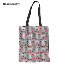 Nopersonality Funny Floral Pyrenees Dog Print Canvas Handbag Stylish Summer Beach Tote Bag for Women Portable Lady Shoulder Bags 2024 - buy cheap
