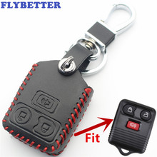 Flybest-capa de couro genuíno com 3 botões para chave remota, capinha com estilo para carros ford escape, ranger, explorer, freestar l12 2024 - compre barato