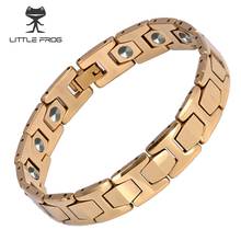 LITTLE FROG 15 PCS  99.9999% Germanium Bracelet Men Chain Link Health Energy Magnetic Tungsten steel Bracelets Bangle 10146 2024 - buy cheap