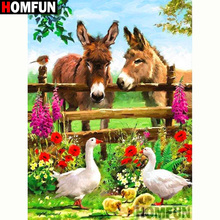 HOMFUN Full Square/Round Drill 5D DIY Diamond Painting "Animal horse duck" 3D Diamond Embroidery Cross Stitch Home Decor A20048 2024 - buy cheap