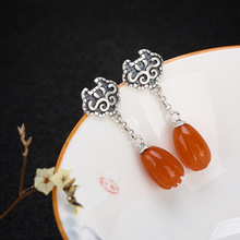 L&P Genuine 925 Sterling Silver Agate Drop Earrings Elegant Gemstone Wedding Engagement Jewelry For Women Gifts 2024 - buy cheap