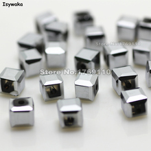 Isywaka 100pcs Shining Silver Color Square 6mm Austria Crystal Beads charm Glass Beads Loose Spacer Bead for DIY Jewelry Making 2024 - buy cheap