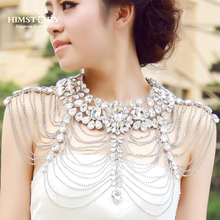 Himstory Luxury Long Rhinestone Necklace Chain Bridal Shoulder Necklace Chain Collar Crystal Chain Wedding Party Necklace 2024 - buy cheap