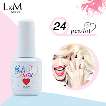 24pcs free shipping primer Nail Gel Free shipping nail gel polish UV lamp LED Colorful nail gel polish (22colors+1top+1base) 2024 - buy cheap