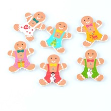 50PCs MIXED Wholesale 2 Holes Christmas doll Wooden Buttons Sewing Scrapbooking Handmade Buttons mixed 24x30mm MT1623 2024 - buy cheap