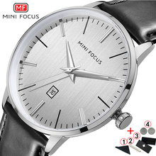 Watches Men 2019 Top Brand Luxury MINI FOCUS Waterproof Leather Watch Mens White Wristwatches Man Minimalist Watches Mens 2019 2024 - buy cheap