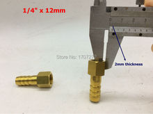 Бесплатная доставка медный фитинг 12 мм шланг Барб x 1/4 "дюймовый Женский BSP латунный колючий фитинг соединитель Адаптер 2024 - купить недорого