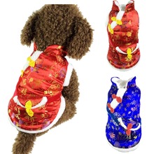 Roupas para animais de estimação estilo chinês, fantasia quente para o inverno com bolsa para cachorros e filhotes 2024 - compre barato