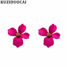 Kuziduocai новые модные ювелирные изделия в стиле панк, бохо, 5 цветов, медная матовая краска, цветочные лепестки, серьги для женщин, Brincos Pendientes E-755 2024 - купить недорого