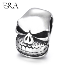 Stainless Steel Beads Skull Blacken 5mm Hole Metal European Bead for DIY Men Bracelet Making Supplies Handmade Jewelry Findings 2024 - buy cheap