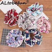 ALTOBEFUN Girl Hair Accessories Floral Women Scrunchies Fashion Elastic Hair Holder Lady Ponytail Hair Hairties Hairbands SS013 2024 - buy cheap