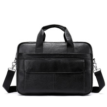 New Luxury 100% Cow Genuine Leather Business Men's Briefcase Vintage Male Shoulder Bag Men Messenger Bag Tote Computer Handbag 2024 - buy cheap