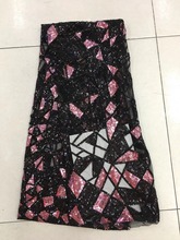 Fashionable David-4.2503 com contas de tule bordado tecido de renda líquida francês para o vestido de festa 2024 - compre barato