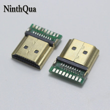 Ningthqua 1 шт. позолоченный штекер HDMI типа A, стандартный штекер с печатной платой, разъем HDMI 19P (1,4) 2024 - купить недорого