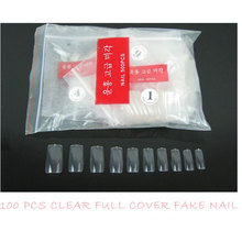 Limpar Natural completa acrílico Nails dicas falso Nail Art Tips falso Nail com caixa de plástico 2024 - compre barato