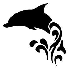 15.1*15.1CM Dolphin Animal Fish Body Decoration Decal Car Styling Fashion Stickers Black/Sliver C6-1249 2024 - buy cheap