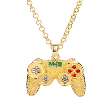 Hip Hop Iced Our Game Controller Handle Necklace Rhinestone Pendant Necklace Bead Chain Collares Gift 2024 - buy cheap