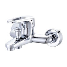 Bathroom Shower Faucets Chrome Polished Wall Mount Brass Silver Bathroom Shower Faucets Bathtub Faucet Mixer Tap Grifo Ducha 2024 - compre barato