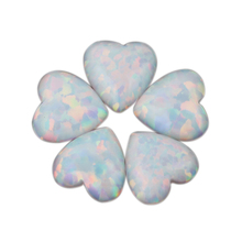 Free Shipping 5*5mm 50pcs/lot OP17 White Color Heart Cabochon Synthetic Fire Opal Stone 2024 - buy cheap