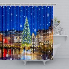 Aplysia Christmas Tree and Xmas Market at Kleber Square at Night Decor Shower Curtain for Bathroom 72 x 72 Inches Waterproof 2024 - buy cheap