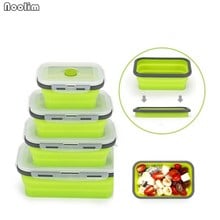 NOOLIM Silicone Folding Bento Box Collapsible Portable Bento Box for Food Dinnerware Food Container Food Bowl For Children 2024 - buy cheap