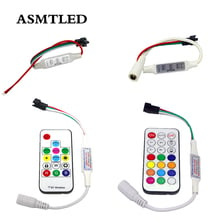 Controle remoto dc 5-24v, mini 3 teclas/14 teclas rf/21key para ws2811 ws2812b sk6812 6803 1903 dream color pixel led strip light 2024 - compre barato