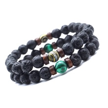 6 Colors Malachite 8mm Black Volcanic Lava Stone Beads Essential Oil Diffuser Buddha Prayer Bracelet Women Men Jewelry 2024 - buy cheap