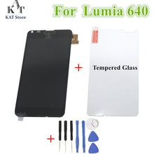 Tela lcd para nokia lumia 640 1 peça, display sensível ao toque com moldura para nokia lumia 640 lte + peça de reposição em vidro temperado 2024 - compre barato