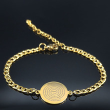Pulseiras da moda para mulheres, braceletes de aço inoxidável dourado da bília com cor dourada 2021 2024 - compre barato